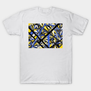 Stained Glass -- Blue and Yellow T-Shirt